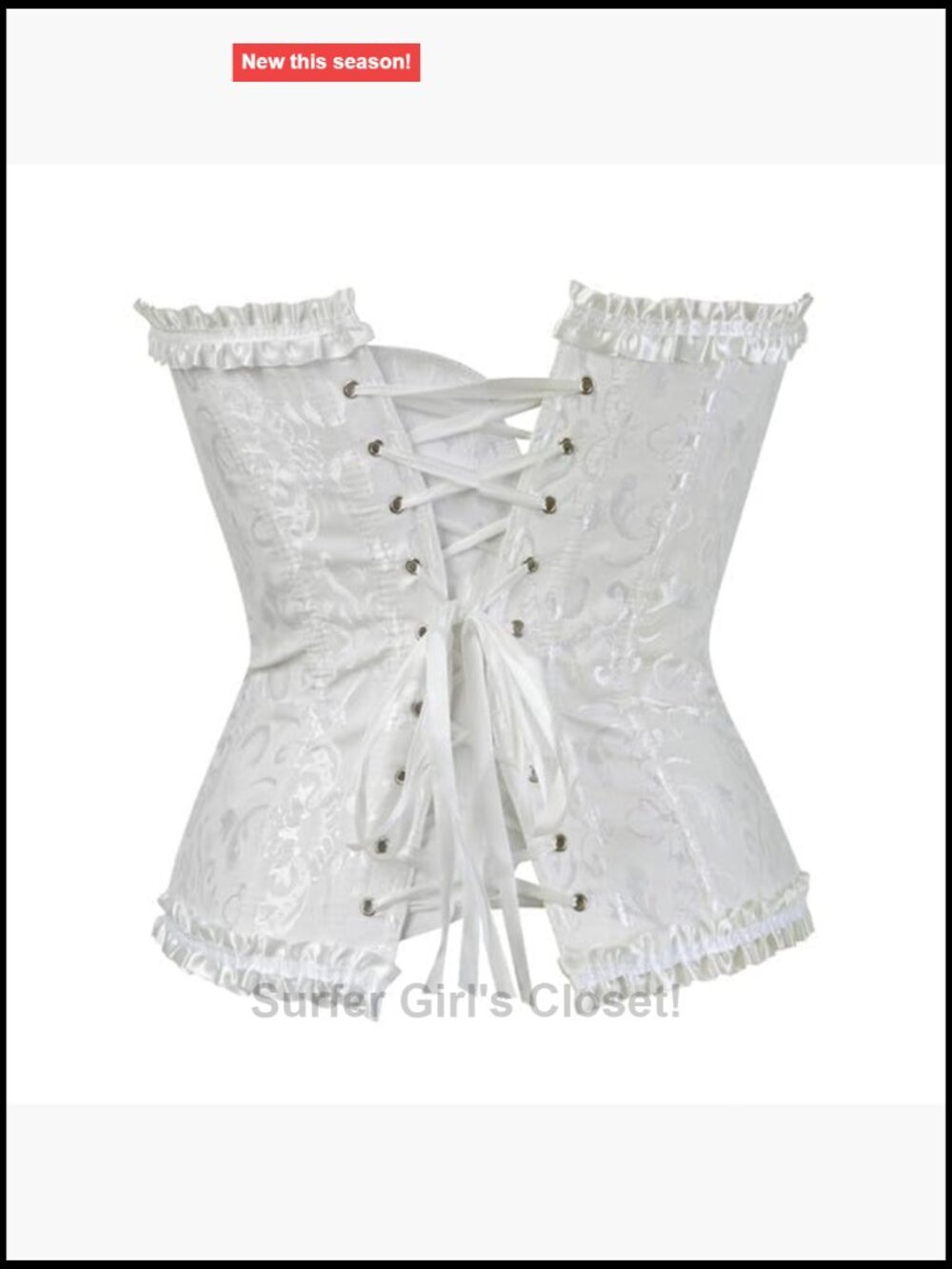Renaissance Floral Lace Up Boned Overbust Corset Bustier Shapewear - Picture 3 of 6